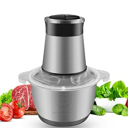 Mini Kitchen Food Blender Chopper: Small Electric Mixer Processor w/ 2l Foods Capacity Bowl Meat Mincer 2 Speeds 4 Bi-Level Blades 350w Processor