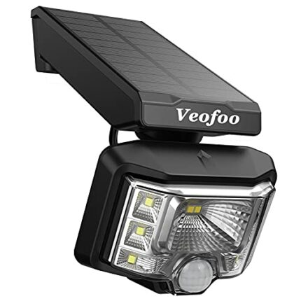 Veofoo Solar Spotlight, Adjustable Solar Light with Motion Sensor 8LED Waterproof Security Light for Garden, Yard, Driveway, Fence (1 Piece)