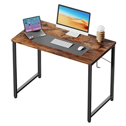 Flrrtenv 31 Inch Computer Desk, Small Desk, Office Desk with Hook, Modern Home Office Desk, Writing Desk, PC Desk, Rustic Brown