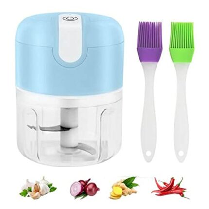 Cordless Rechargeable Electric Food Chopper Vegetable Cutter Mini 250ML, Veg Onion Chopper Garlic Press Crusher,Small Food Processor for Nuts, Me