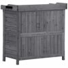 WALNUT Outdoor 39" Potting Bench Table, Workstation Storage Cabinet Garden Shed With 2-Tier Shelves And Side Hook, Tool