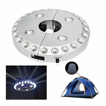 Patio Umbrella Lights, Parasol Lights,Wireless Lamp, with 24 + 4 LED,Camping Tents and Outdoor Use (Silver)