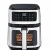 Symdral Air Fryers, 1500W Compact Fryer with 8 Presets, Max 200℃ Setting 5L Digital Oven Rapid Circulation, Display,Viewing Window,Nonstick & Dis
