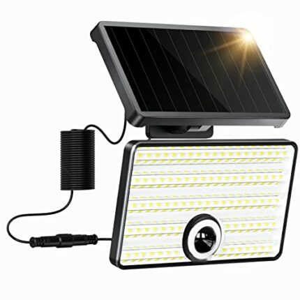 Quntis Solar Motion Sensor Security Light, 3000LM Solar Security Lights Outdoor IP65 Waterproof 3 Modes Solar Wall Lights PIR Solar Flood Lights