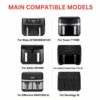 150 PCS Air Fryer Liners for Ninja Dual, Rectangle Air Fryer Accessories, Disposable Air Fryer Parchment Paper Liner, Compatible with Ninja AF400