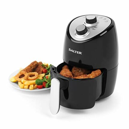 Salter EK2817 2L Compact Air Fryer - Hot Air Circulation, Removable Non-Stick Cooking Rack, Adjustable Temperature Up To 200°C, 30 Minute Timer,