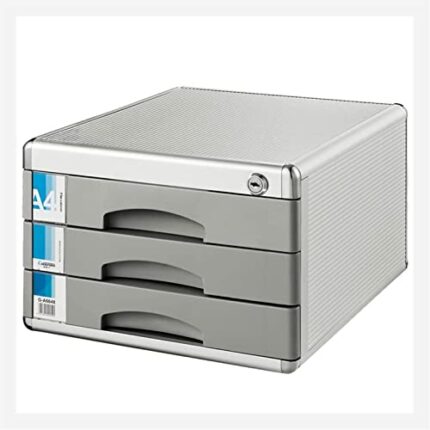 ZXFYHD Filing Cabinet Desktop Aluminum Alloy 3-Layer Storage Box Drawer Lockable Home Office Data Filing Cabinets
