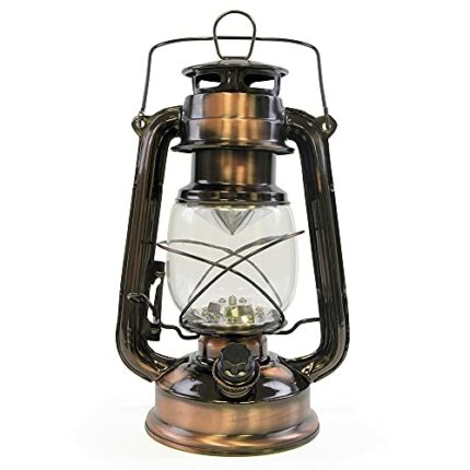 HomeLife Nebraska LED Storm Lamp with 15 Bright LED's/Carry Handle/Weatherproof Design/Variable Dimmer Settings/Energy Saving/Battery Operated -