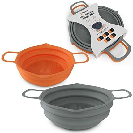 2 x Premium Air Fryer Silicone Liner - Collapsible Silicone Air Fryer Liner - Trusted British Brand - Reusable Essential Air Fryer Accessories -