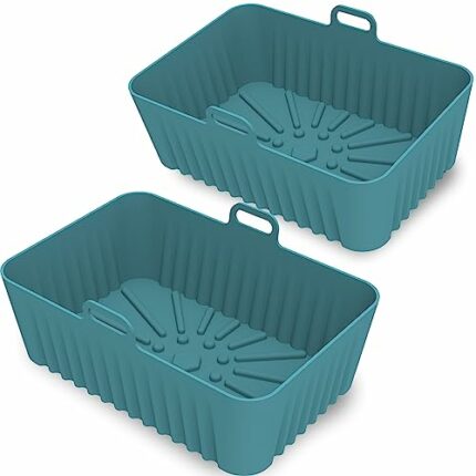 Foxbown Air Fryer Liners, 2PCS Silicone Reusable Air Fryer Liners For Ninja Air Fryer, BPA Free,Non-Stick, Oilproof, Air Fryer Rack Accessories f