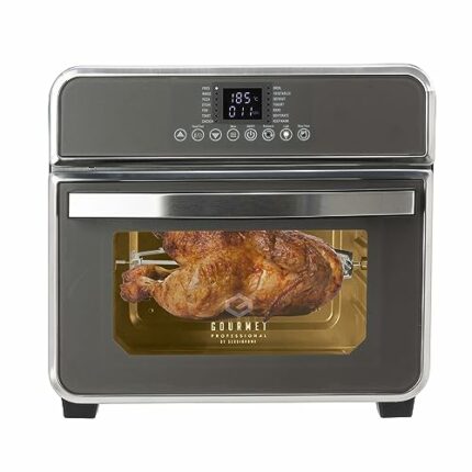 Gourmet Professional Clean Cook Air Fryer Oven - Dehydrator 1600W | 15L Capacity with Rotisserie Function and 14 Digital Preset Programs, Family