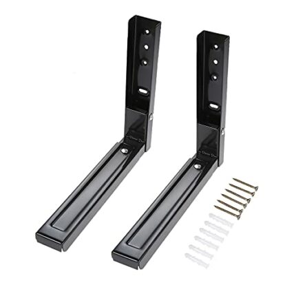 Hniuyun Universal Wall-Mounted Microwave Brackets ,Foldable Arm Adjustable Extensible Wall Hanging Microwave Brackets Oven Stand Shelf Rack Load