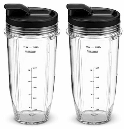 24OZ Cup for Compatible with Nutri Ninja Blender Replacement Parts with Spout Lids for Compatible with Nutri Ninja Blenders 900W BL450 and 1000W