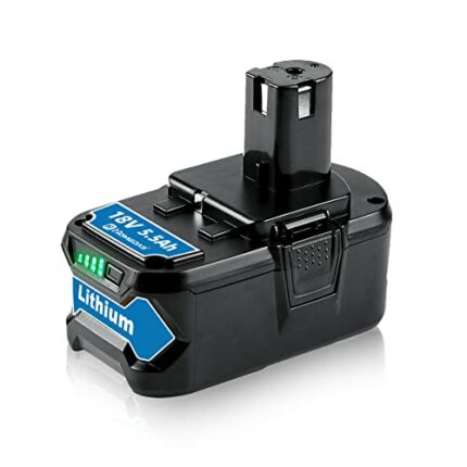 HOMEDAS P108 5.5Ah Li-ion Upgraded Battery Replacement for Ryobi Battery Compatible with Ryobi Battery 18V P107 P106 P105 P104 P103 P102 for Cord