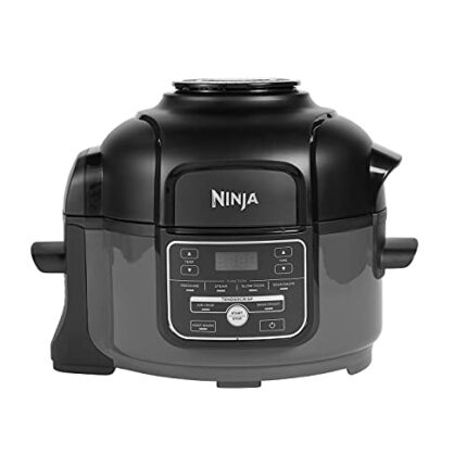 Ninja Foodi MINI Multi-Cooker [OP100UK], 6-in-1, 4.7L, Electric Stainless steel Pressure Cooker and Air Fryer, Grey and Black