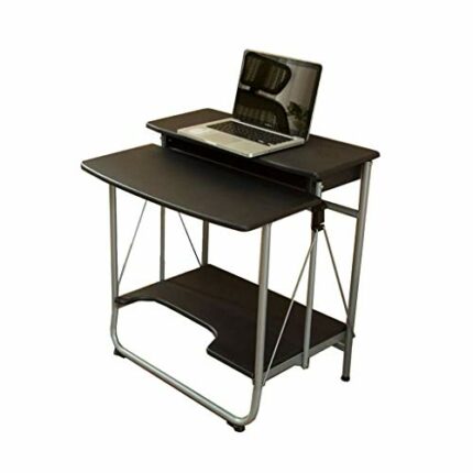 WALNUT Height Sit Stand Workstation, Mobile Standing Desk, Stand Up Computer Desk with Dual Surface for Home Office