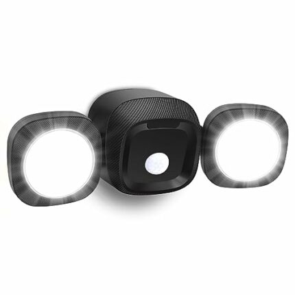 TOOWELL Security Lights Outdoor Motion Sensor Lights LED Floodlight Battery Operated Wall Lights Outside Garden Shed Lights Black Wireless Waterp