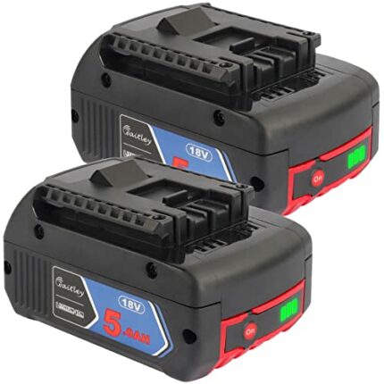 2X Waitley BAT609 18V 5.0Ah Lithium-ion Replacement Battery Compatible with Bosch BAT609 BAT610G BAT618G BAT619 BAT621 BAT620 Cordless Power Tool