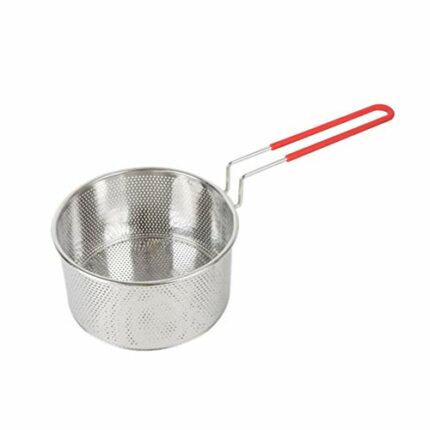 DOITOOL Deep Fry Basket Round: Stainless Steel French Fry Basket with Handle Chip Pan Basket Fryer Fries Strainer for Home Restaurant Cooking Ser