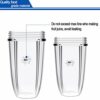 24oz / 32oz Cup for Compatible with Nutribullet Accessories, Flip Top to-Go Lid, 2 Gaskets Rings with 2 Cups, 6 - Piece Set for Compatible with N