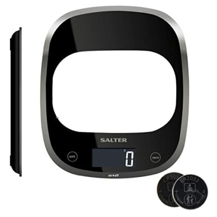 Salter 1050 BKDR Curve Electronic Kitchen Scale, 5 kg Max Capacity, Measures Liquids and Fluids, Add & Weigh, Easy to Read, Baking/Cooking Scale