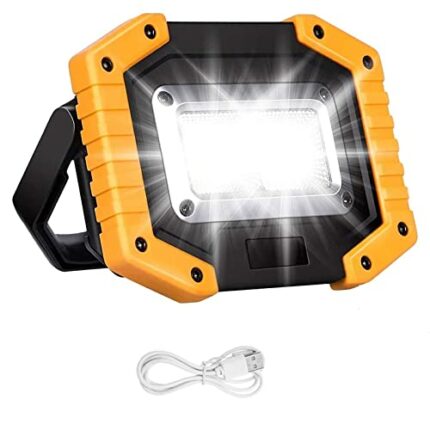 Beizkna 30W LED Work Light Rechargeable Portable COB Floodlight Super Bright 2000LM Battery Outdoor Security Light USB Waterproof for Camping Hik