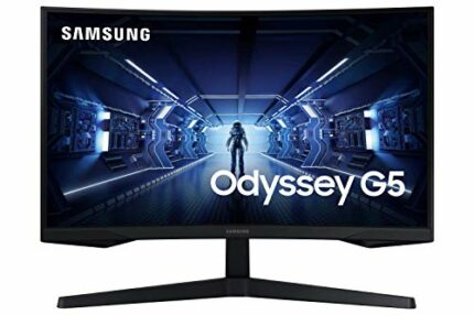 Samsung Odyssey LC32G55TQWUXEN 32" G55 1000R Curved Gaming Monitor - 144Hz, 1ms, 1440p QHD, Freesync Premium, HDR10, HDMI, 1 x Displayport,Black