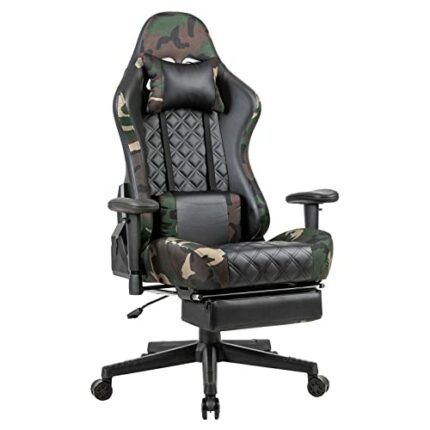 Gaming Chair PC Office Chair Computer Racing Chair PU Desk Task Chair Ergonomic 360°Swivel Rolling Chair Height Adjustable E-sports Chair with Le