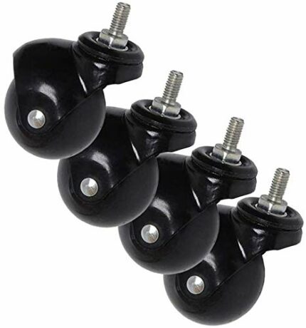 GTYT Furniture Caster 50mm Swivel Castor Rubber Casters M8 Ball Caster Wheels Antique Castor Wheel For, Chair Wheels 4Pcs