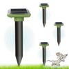 4 Packs of Mole Repellent, Solar Sonic Pest Repeller Stakes, Mole Trap for Garden, Snake Repellent-Solar Powered Insect Repellent Outdoor - Roden