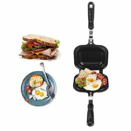 Toasted Sandwich Maker, Double Sided Non-Stick Stovetop Toastie Maker Panini Press Grill Flip Pan with Heat-Resistant Handles for Home Kitchen Ou