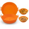 2pcs Air Fryer Basket Silicone, Silicone Air Fryer Liners, Silicone Pot Silicone Pans, Silicone Pot Square Liner Reusable for 3-5 Quart Air Fryer