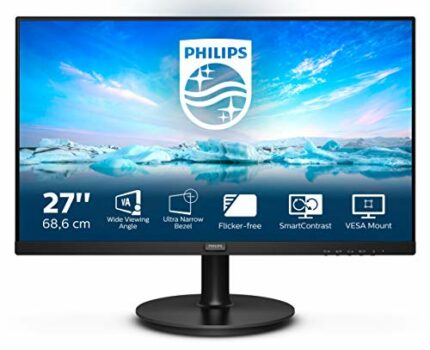 PHILIPS 271V8La - 27 Inch Fhd Monitor, 75Hz, 4Ms, Va, Speakers, Adaptivesync, Flickerfree, Anti-Glare (1920 X 1080, 250 Cd/M², Hdmi/Vga)