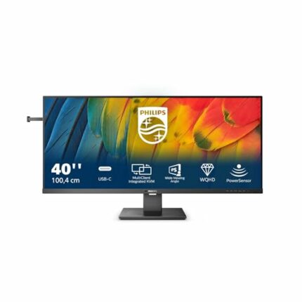 PHILIPS 40B1U5600-40 Inch Wqhd Monitor, 120Hz, Ips, 4Ms, Usb-C Pd 100W, Multiview, Hdr 400, Speakers, Power Sensors, Height Adjust (3440 X 1440 @