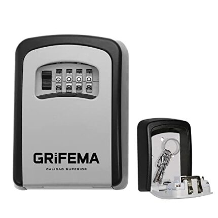 GRIFEMA GA1003 Key Safe Wall Mounted, Large Capacity Key Lock Box Outdoor,Waterproof Key Safe Box with 4 Digit Combination, Key Lock Cabinet for