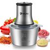 2L Electric Mini Food Chopper Food Processor Meat Grinder,4 Bi-Level Blades,500 W Stainless Steel Bowl Kitchen Mincer Blender for Meat, Vegetable