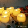24 PCS LED Flameless Flickering Tea Lights Votive Candle Battery Operated/Electric Flicker LED Tealight Bulk Fake Candles for Halloween Christmas