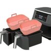 2PCS Silicone Liner for Ninjas Dual Air Fryer Reusable Silicone Air Fryer Liners Heat Resistant Double Air Fryer Silicone Basket Air Fryer Access
