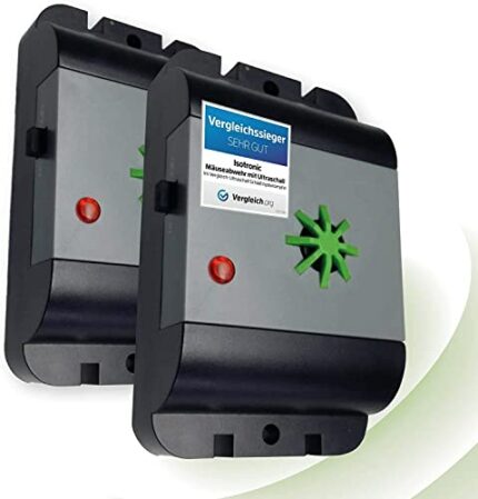 ISOTRONIC Mouse Rat repellent ultrasonic Set of 2 battery operated outdoor/indoor/garden no mice rodent