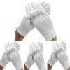 24 Pcs (12 Pair) White Cotton Gloves for Dry Hand Moisturizing Cosmetic Eczema Hand Spa and Coin Jewelry Inspection, Checking Gloves,Serving Glov
