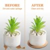 10 Pieces Cork Plant Plastic Mat Round Absorbent Cork Mat Round Plate Pad Table Plant Cork Board Pads for Gardening Indoor Outdoor Pots DIY Craft