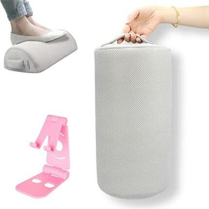Ergonomic Foot Rest Cushion Foot Stool Under Desk, Footrest for Office, With 1x Phone Holder, Relieve pain in legs, knees and back, Suitable for