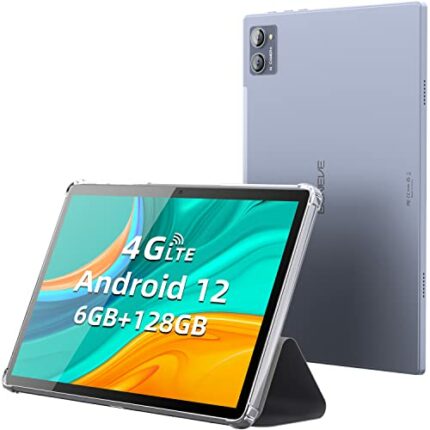 BENEVE Tablet 10 inch Android 12 Tablet,6GB RAM 128GB Storage IPS HD Display,4G Dual SIM Tablet,5G WIFI,2.0GHz Quad-Core,13MP+5MP Camera,GPS,Blue
