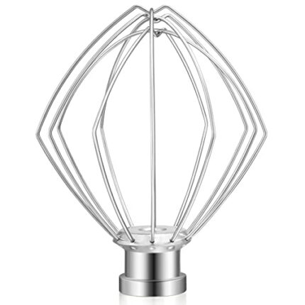 Gdrtwwh 6-Wire Whip Stainless Steel Replacement for KitchenAid 5 & 6-Quart Bowl-Lift Mixer KN256WW Accessory, Egg Cream Stirrer, Cakes Mayonnaise
