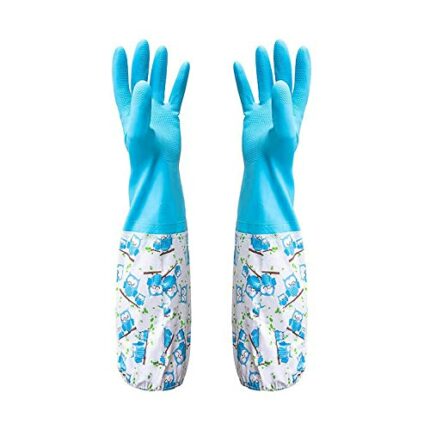TRIXES Long Rubber Pond and Drain Gloves – Household & Garden Chores, Gardening, Weeding, Washing, Cleaning & Dishwashing – Extra Protection Slee