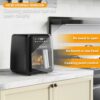 5.5 Liter Digital Air Fryer | Transparent cooking window | Air Fryer |Touch screen design| 8 Cooking Presets | Adjustable Temperature |1500W|Come