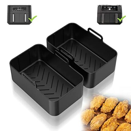 2 Pack Air Fryer Silicone Liner,Reusable Air Fryer Silicone Basket, Air Fryer Accessories, Silicone Air Fryer Liners Air Fryer Basket, Ninja Air