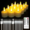 Ymenow Rechargeable Tea Lights Candles with Remote Control Timer, 6pcs Electric Battery Operated Tealight Candles Flickering with USB Charging Ca