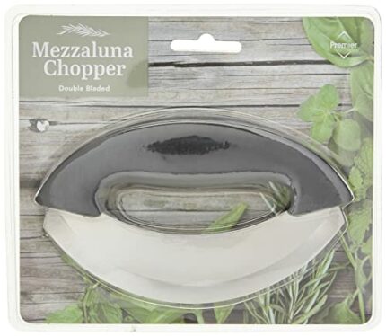 Premier Housewares 907064 Mezzaluna Double Bladed Chopper, Black, H9 x W15 x D3cm