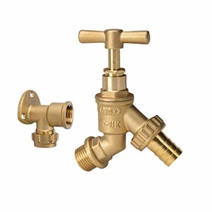 Tech Traders Garden Brass Water Bib Tap with Brass Wall Plate Fixture,Outside 1/2" BSP